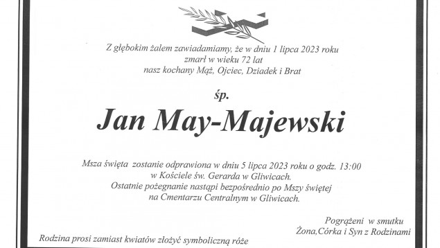 Ostatnie pożegnania Jana Maya-Majewskiego w środę 5 lipca 2023 r.